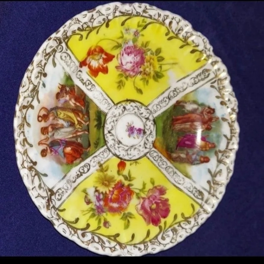 ANTIQUE AUSTRIAN VICTORIAN CARLSBAD CABINET PLATE PORCELAIN 6 INCHES Numbered